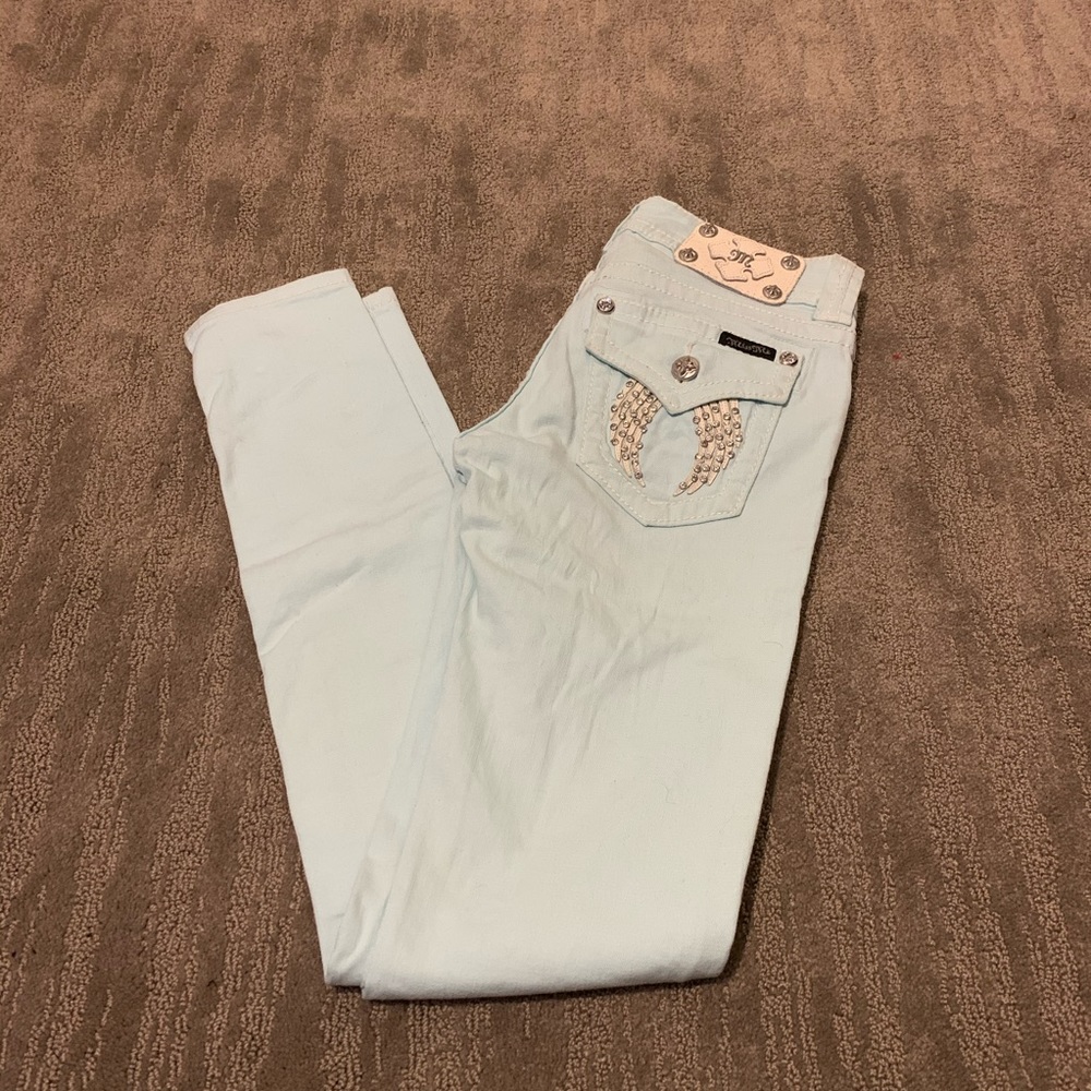 Miss Me Baby Blue Skinny Jeans